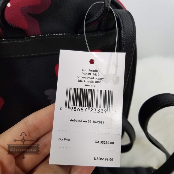 Kate spade mini Bradley Wilson poppy backpack bag - Picture 7 of 8